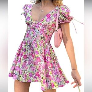 NWOT floral skater/corset dress